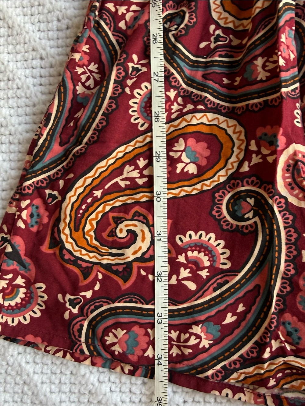 NWT Wrangler Retro Burgundy Paisley Boho Ruffle Dress Size Medium - Picture 6 of 7